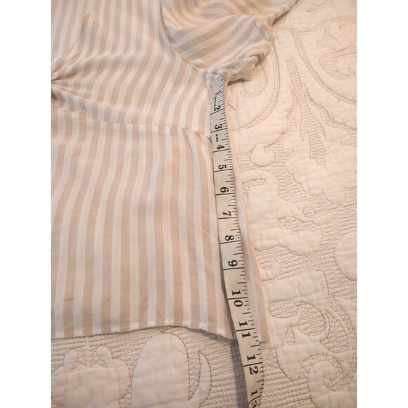 Lucy Paris Beige And White Striped 100% Viscous Blouse Large - Picture 6 of 10